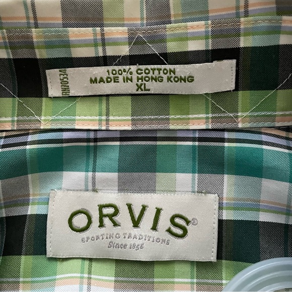 Orvis Men’s Short Sleeve Shirt Plaid Button Up Cotton XL New Without Tags - Picture 3 of 6